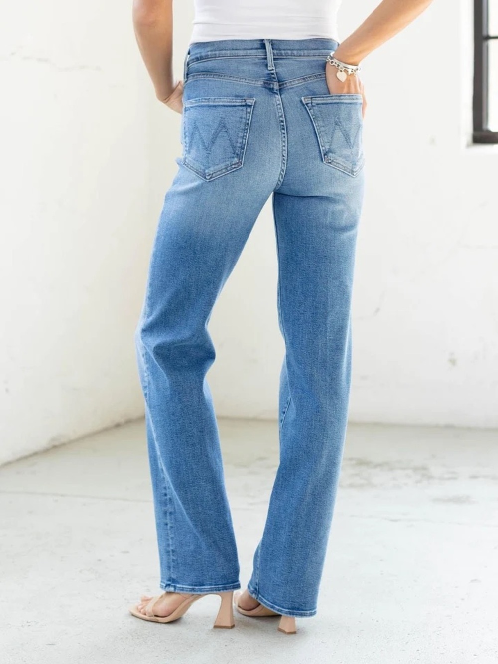 Mother The Kick Hi Rise Straight Leg Color Fan Favorite Size 26 - Picture 3 of 11